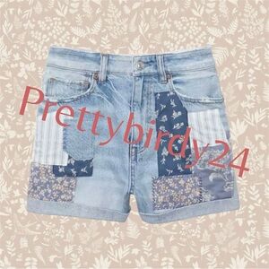 AEO Multi Media Patchwork Mom Shorts